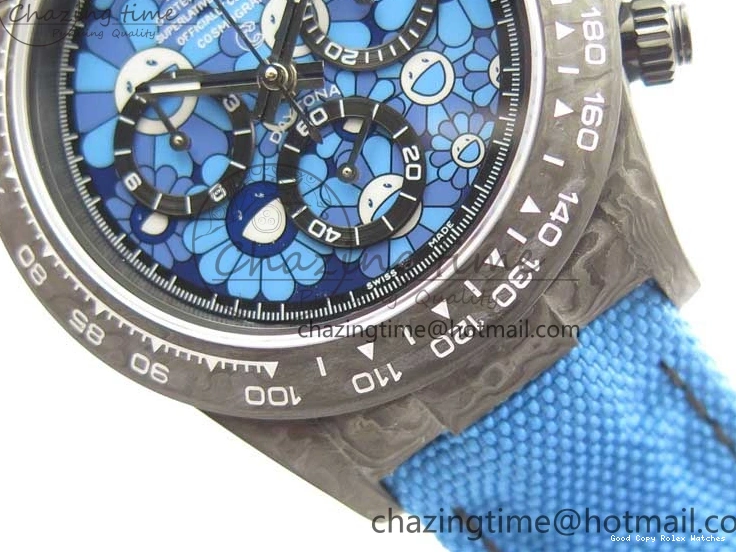 AAA Replica Watches on OMF DIW A Blue Dial Nylon 2844 Light Daytona Strap Blue Efficient Best Edition Light Carbon 0101